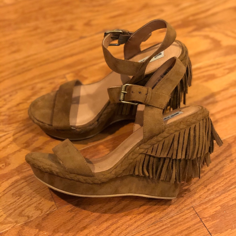 Not Rated Fun Fringe Moccasins Suede Sandals